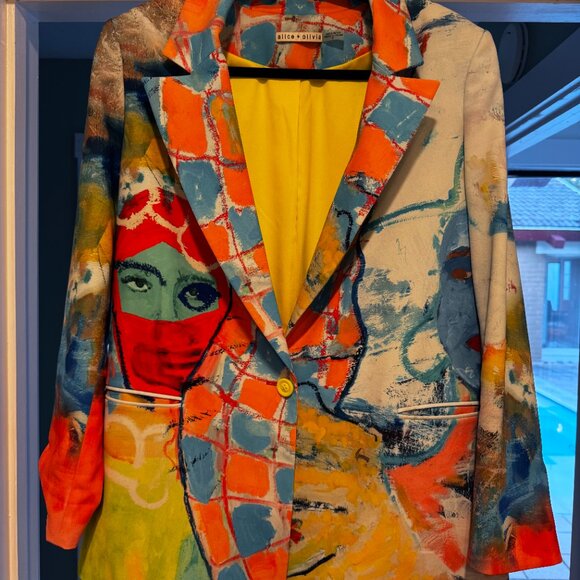 Alice + Olivia x KidSuper Painted Portrait Blazer | Limited Edition Art Jacket - Picture 4 of 4